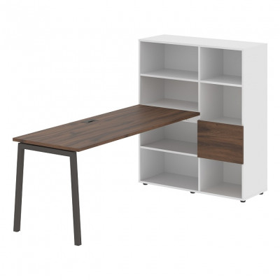 Изображение: Стол-стеллаж EDIS L ELRST 1117, дуб денвер темный/мокко, 2190х1120х1355 мм