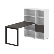 Стол-стеллаж EDIS Q EQRST 1113, мокко/черный, 1790х1120х1355 мм