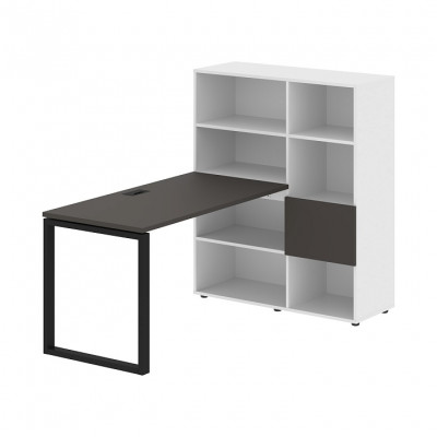 Изображение: Стол-стеллаж EDIS Q EQRST 1113, мокко/черный, 1790х1120х1355 мм