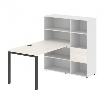 Изображение: Стол-стеллаж EDIS U EURST 1213, ясень траун/мокко, 1790х1250х1355 мм