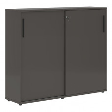 Шкаф средний EDIS EMC 1643, мокко/черный, 1606х430х1355 мм
