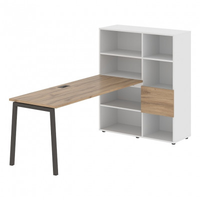 Изображение: Стол-стеллаж EDIS L ELRST 1117, дуб денвер светлый/мокко, 2190х1120х1355 мм