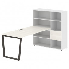 Стол-стеллаж EDIS V EVRST 1217, ясень траун/мокко, 2190х1250х1355 мм