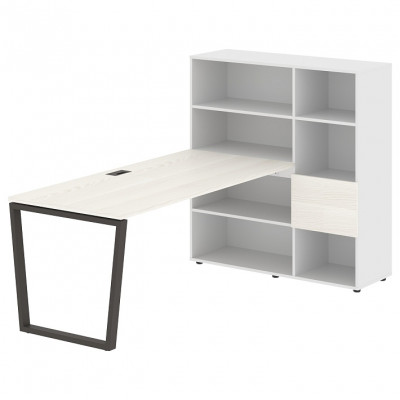 Изображение: Стол-стеллаж EDIS V EVRST 1217, ясень траун/мокко, 2190х1250х1355 мм