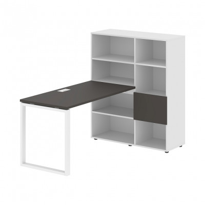 Изображение: Стол-стеллаж EDIS Q EQRST 1113, мокко/белый, 1790х1120х1355 мм