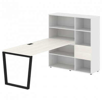 Изображение: Стол-стеллаж EDIS V EVRST 1217, ясень траун/черный, 2190х1250х1355 мм