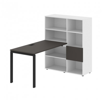 Изображение: Стол-стеллаж EDIS U EURST 1113, мокко/черный, 1790х1120х1355 мм