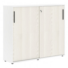 Шкаф средний EDIS EMC 1643, ясень траун/черный/белый, 1606х430х1355 мм