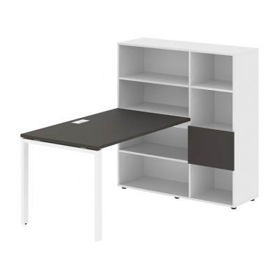 Изображение: Стол-стеллаж EDIS U EURST 1213, мокко/белый, 1790х1250х1355 мм