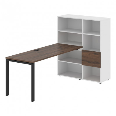 Изображение: Стол-стеллаж EDIS U EURST 1117, дуб денвер темный/черный, 2190х1120х1355 мм