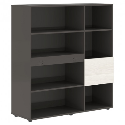 Изображение: Стеллаж EDIS EHC 1245, ясень траун/мокко, 1250х430х1355 мм