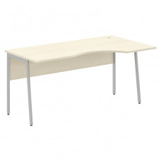 Стол эргономичный IMAGO PLUS СА-1P(R), правый, клен/алюминий, 1600х900х755 мм