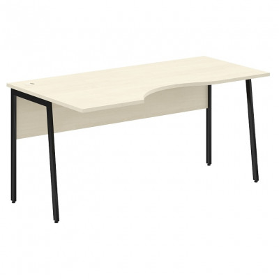 Изображение: Стол эргономичный IMAGO PLUS СА-1P(L), левый, клен/черный, 1600х900х755 мм