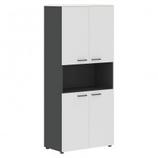 Шкаф высокий JAY JHC 85.4, ясень белый/белый/антрацит, 856х452х1949 мм