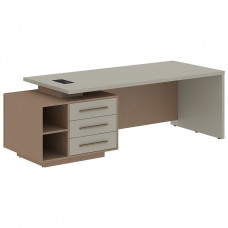 Стол руководителя с тумбой VELION VCT 2390(L), левый, аметист/кобра, 2300х900х750 мм