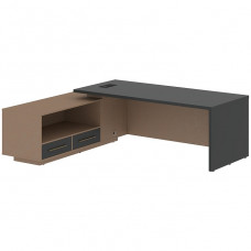Стол руководителя с тумбой VELION VCT 2319(L), левый, яшма черный/кобра, 2300х1900х750 мм