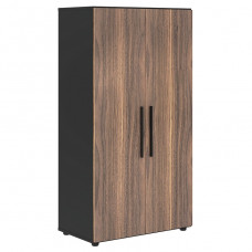 Шкаф средний VELION VENEER VRMCS 80.1, американский орех/яшма черный, 800х430х1517 мм