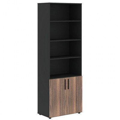 Изображение: Шкаф высокий VELION VENEER VRHCS 80.5, американский орех/яшма черный, 800х430х2253 мм