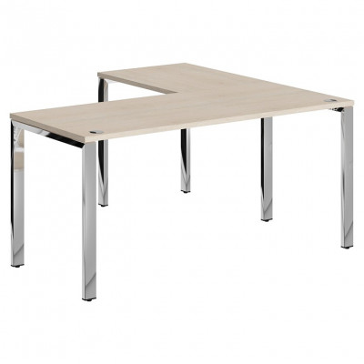 Изображение: Стол угловой XTEN GLOSS 160х150, Бук Тиара/Нержавеющая сталь