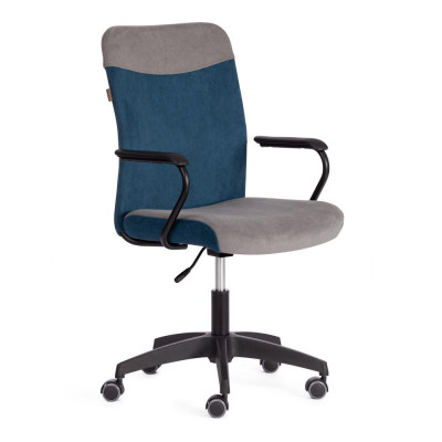 Изображение: Кресло Tetchair FLY флок, серый/синий, 29/32