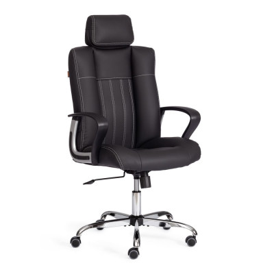 Изображение: Кресло Tetchair OXFORD хром экокожа, черный, 36-6