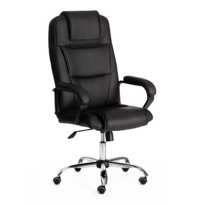 Изображение: Кресло Tetchair BERGAMO хром (22) экокожа, черный, 36-6