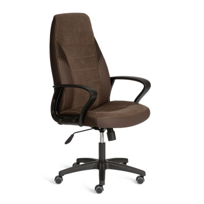 Изображение: Кресло Tetchair INTER (24) экокожа/флок/ткань, коричневый, 36-36/6/TW-24