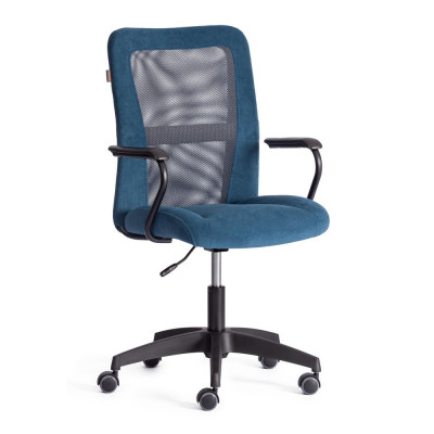 Изображение: Кресло Tetchair STAFF флок/ткань, синий/серый, 32/W-12