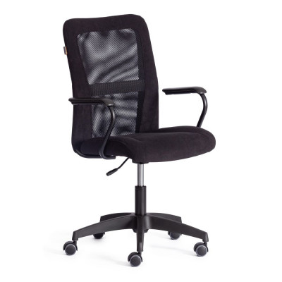 Изображение: Кресло Tetchair STAFF флок/ткань, черный, 35/W-11