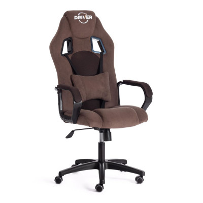 Изображение: Кресло Tetchair DRIVER (22) флок/ткань, коричневый, 6/TW-24
