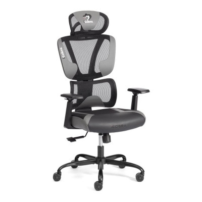 Изображение: Кресло Tetchair iCobra ткань / экокожа, черный / серый, 70х70х125 см
