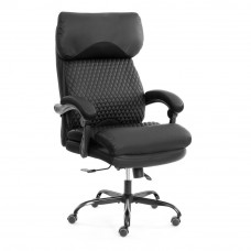 Кресло Tetchair Chief metalBL экокожа/ткань, черный/черный стеганный/черный, 36-6/36-6/TW-11