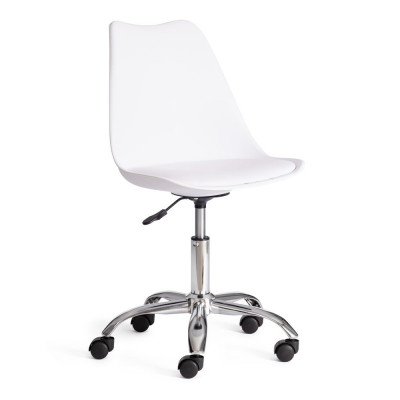 Изображение: Офисное Кресло Tetchair TULIP (mod.106-1) металл/пластик/PU, 58 x 47 x 97см, White (белый) / Chrome (хром)