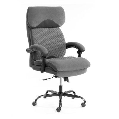 Изображение: Кресло Tetchair Chief metalBL велюр/ткань, серый, 29/TW-12