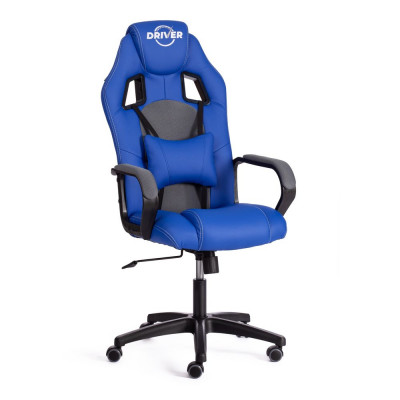 Изображение: Кресло Tetchair DRIVER (22) экокожа/ткань, синий/серый, 36-39/TW-12