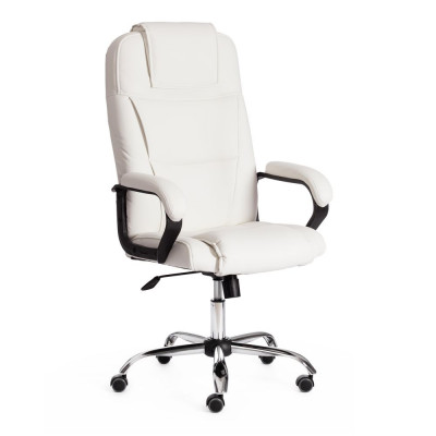 Изображение: Кресло Tetchair BERGAMO хром (22) экокожа, белый, 36-01