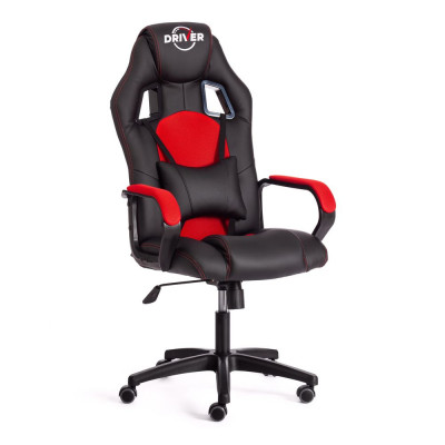 Изображение: Кресло Tetchair DRIVER (22) экокожа/ткань, черный/красный, 36-6/TW-08