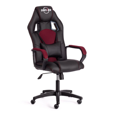 Изображение: Кресло Tetchair DRIVER (22) экокожа/ткань, черный/бордо, 36-6/TW-13