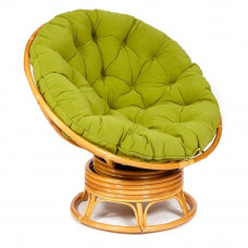 Кресло-качалка PAPASAN/ПАПАСАН w 23/01 B /с подушкой/ 115х78х104см, Honey (мед), флок Олива, 23