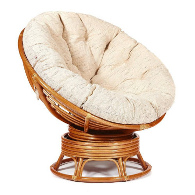 Изображение: Кресло-качалка PAPASAN/ПАПАСАН w 23/01 B /с подушкой/ 115х78х104см, Cognac (коньяк), ткань Старт