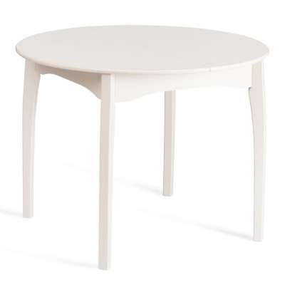 Изображение: Стол DIAMANTE круглый бук, мдф, шпон дуба, 100x100+30x75см, Ivory white