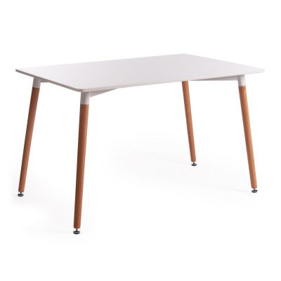 Изображение: Стол JOHN (mod. T1001) МДФ/дерево, 120x80x75см , White (Белый) / Natural (натуральный)