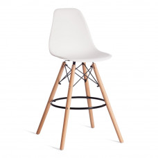 Стул барный Cindy Bar Chair (mod. 80-1) дерево бук/металл/пластик, 50x51x109см, White (Белый) 70029/ натуральный