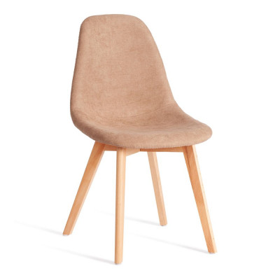 Изображение: Стул CINDY SOFT (mod. C1021F1-1) фактурный велюр/дерево бук, 55x48x83см, Бежевый LY1701-4 / натуральный