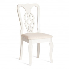 Стул - Афродита/ Aphrodite дерево гевея, 46х54х99см, Ivory white, ткань кремовая с рисунком (А04)