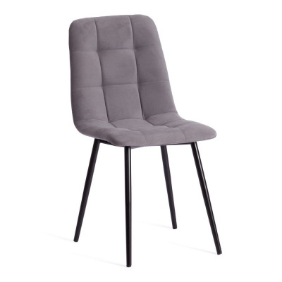 Изображение: Стул CHILLY MAX / 1 шт. в упаковке Велюр/металл , 45x54x90см , темно-серый/черный