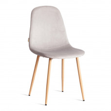 Стул BREEZE (mod. JSC-58) Велюр/металл , 44x53x86см, Light grey (светло-серый) HLR14 / натуральный
