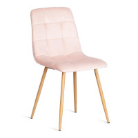 Стул CHILLY (mod. 7094-1) вельвет/металл, 44,5х52,5х86см, pink (розовый) HLR39 / натуральный