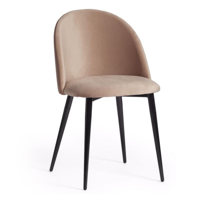 Изображение: Стул MONRO (mod. 710) / 2 шт. в упаковке ткань/металл, 56х51х80см, высота до сиденья 47см, бежевый barkhat 5/черный