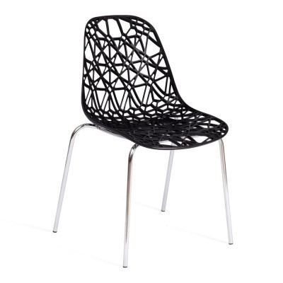 Изображение: Стул CRISPY (mod. 61) / 1 шт. в упаковке металл, пластик, 44x56.5x80см, Black (черный) 05/хром